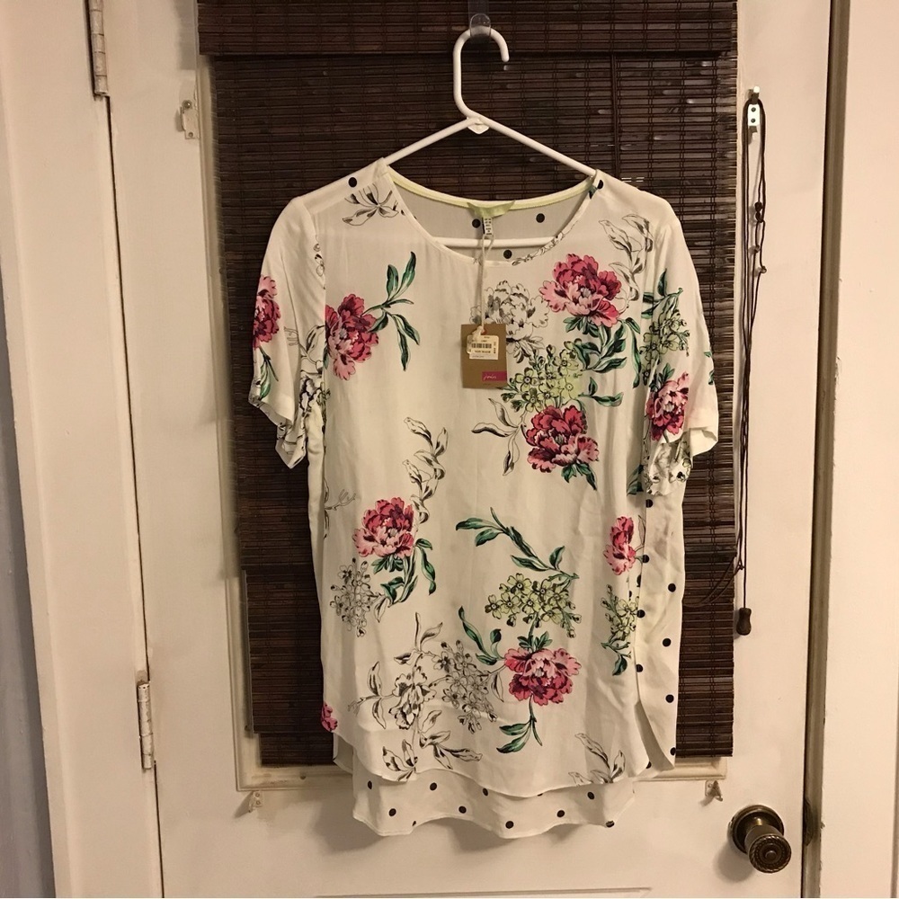 NWT JOULESMay Woven Top - Cream Floral